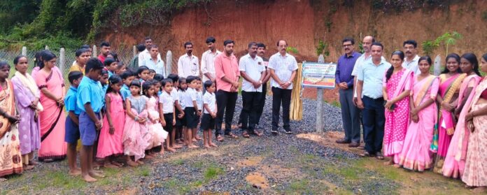 Bellippadi Rajendra Rai inaugurating school kitchen garden and distribution of vegetable seeds at Pijakala Government Primary School Kadaba