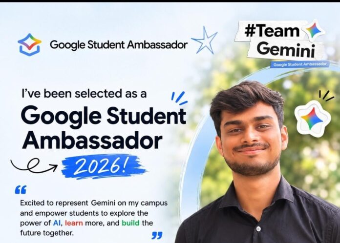 Thanvith Manjunath K selected as Google Student Ambassador 2026 Team Gemini Bengaluru