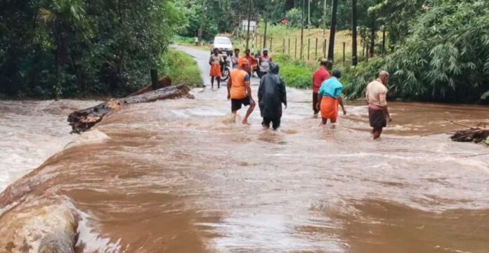 Sullia Balugodu heavy rain bridge submerged Subrahmanya Kuttigaru stream water level rise