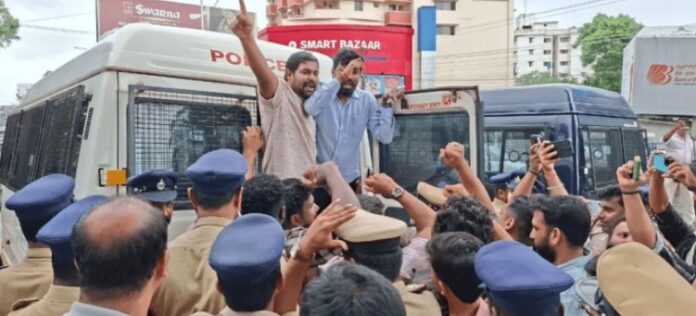 Udupi MLA Yashpal Suvarna office protest Youth Congress leaders detained by police Jodukatte