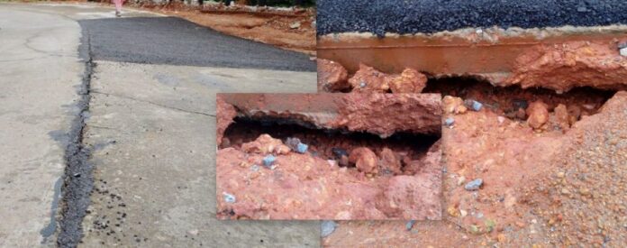 Bajakare 102 Nekkiladi railway overbridge concrete road collapse heavy rain damage