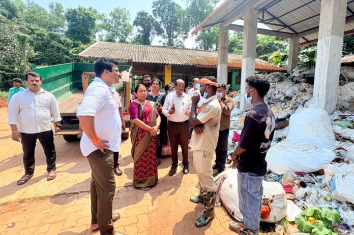 MLC Kishore Kumar Puttur visits Kadaba Town Panchayat reviews solid waste management plant alongside President Tamanna Jabeen