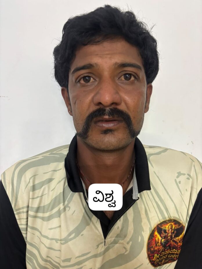 Uppinangady police arrest absconding sand mining warrant accused Vishwa in Hassan