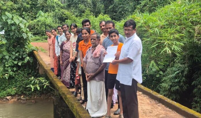 Ramakunja Neladka bridge inspection by Krishnappa G Ramakunja for one crore rupees grant proposal